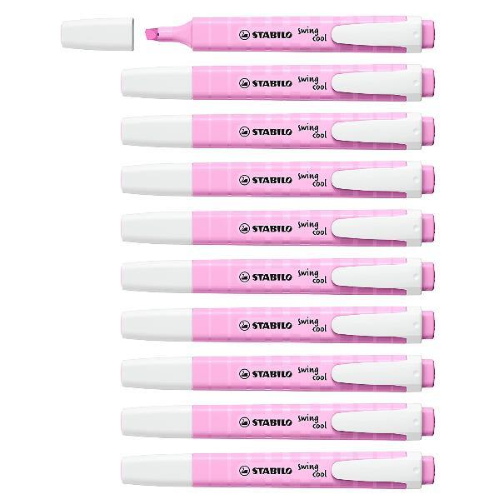 STABILO SWING COOL PASTEL EVIDENZIATORE PUNTA A SCALPELLO 1/4 mm FUCSIA CONF 10 Pz.